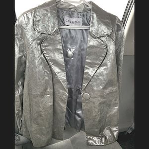 Super deals! Leather jackets Grey & Peach Metallic